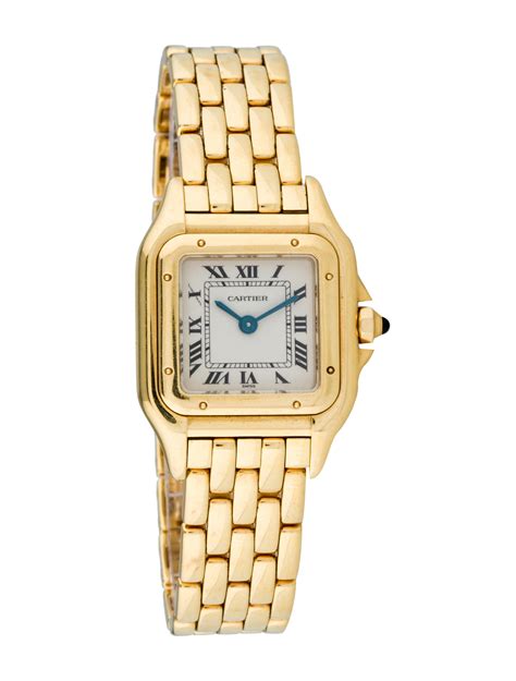 ladies cartier santos panthere 18k gold and steel watch